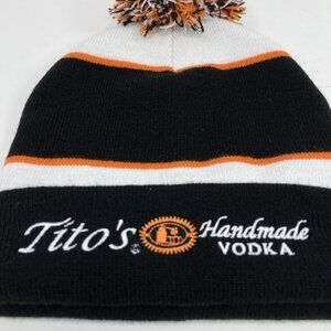 Tito's Handmade Vodka Beanie 2022 Toque Adult Black Orange Knit Pom Texas